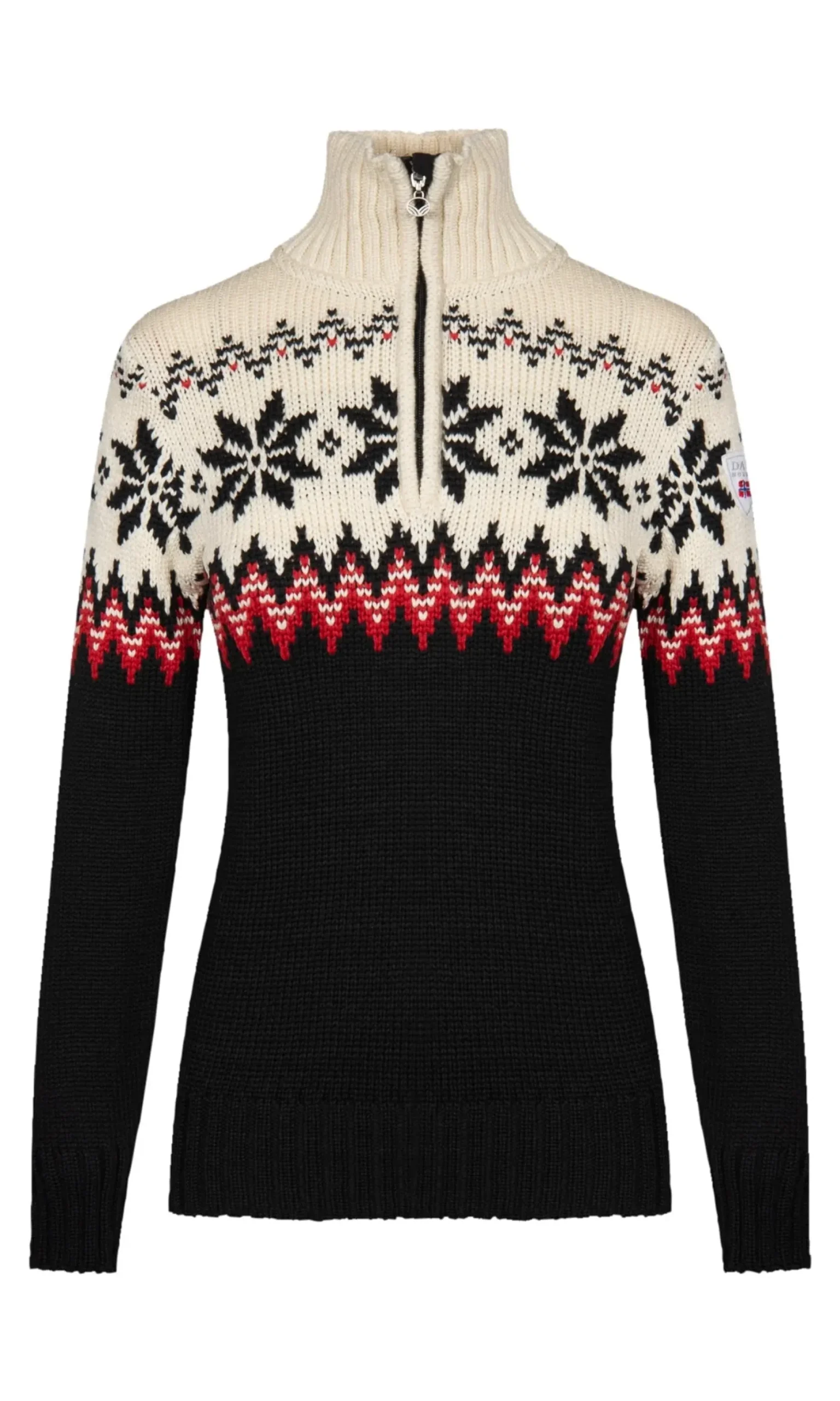 Dale of Norway Half-Zip^Myking Women's Sweater - Merino Wool Black Raspberry Offwhite