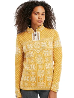 Dale of Norway Half-Zip^Peace Women's Knit Sweater Mustard