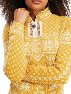 Dale of Norway Half-Zip^Peace Women's Knit Sweater Mustard