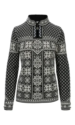 Dale of Norway Half-Zip^Peace Women's Knit Sweater Black Offwhite