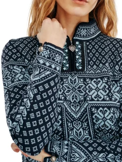Dale of Norway Half-Zip^Peace Women's Knit Sweater Navy Iceblue