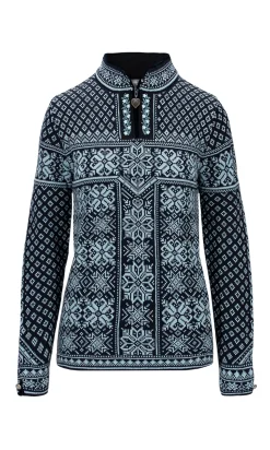 Dale of Norway Half-Zip^Peace Women's Knit Sweater Navy Iceblue
