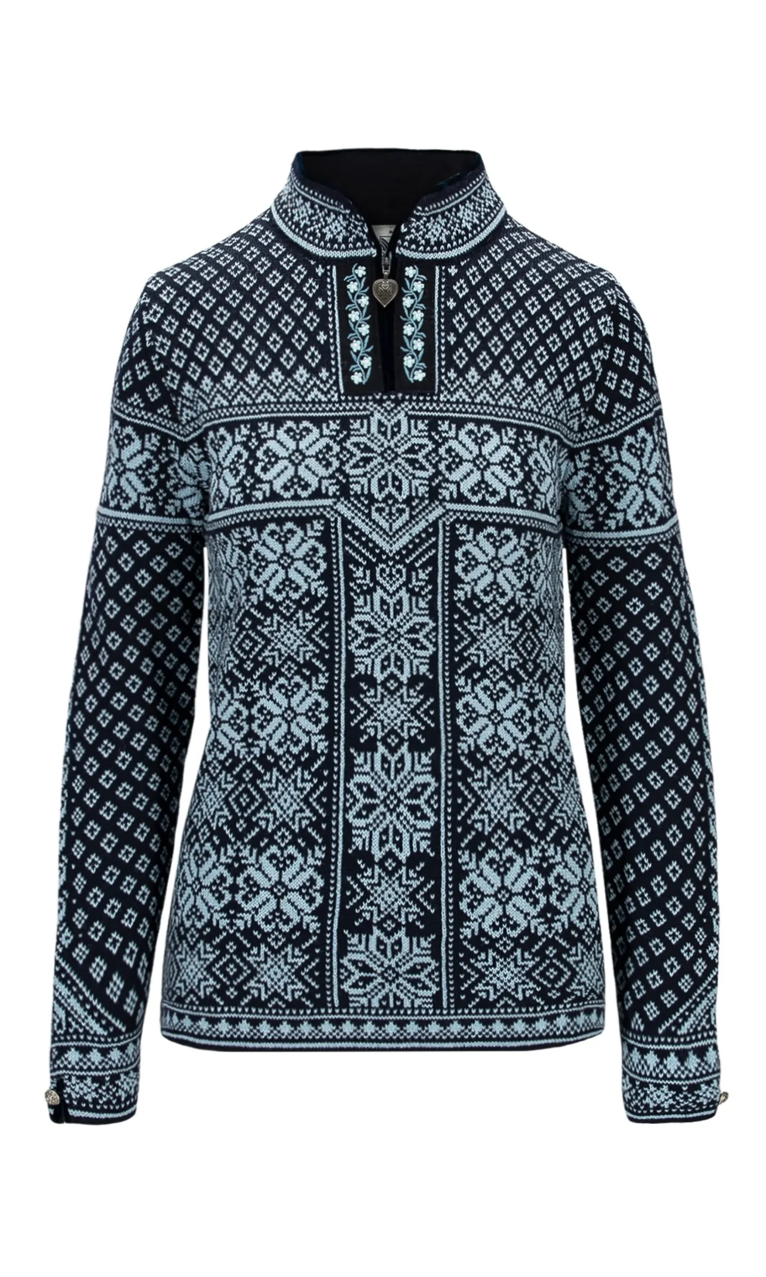 Dale of Norway Half-Zip^Peace Women's Knit Sweater Navy Iceblue