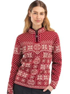 Dale of Norway Half-Zip^Peace Women's Knit Sweater Redrose Offwhite