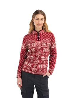Dale of Norway Half-Zip^Peace Women's Knit Sweater Redrose Offwhite