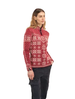 Dale of Norway Half-Zip^Peace Women's Knit Sweater Redrose Offwhite