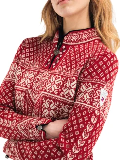 Dale of Norway Half-Zip^Peace Women's Knit Sweater Redrose Offwhite
