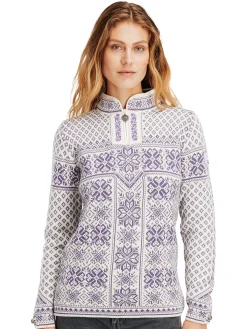 Dale of Norway Half-Zip^Peace Women's Knit Sweater Offwhite Darkpurple