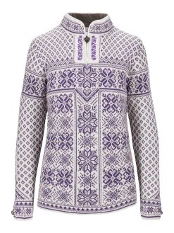 Dale of Norway Half-Zip^Peace Women's Knit Sweater Offwhite Darkpurple