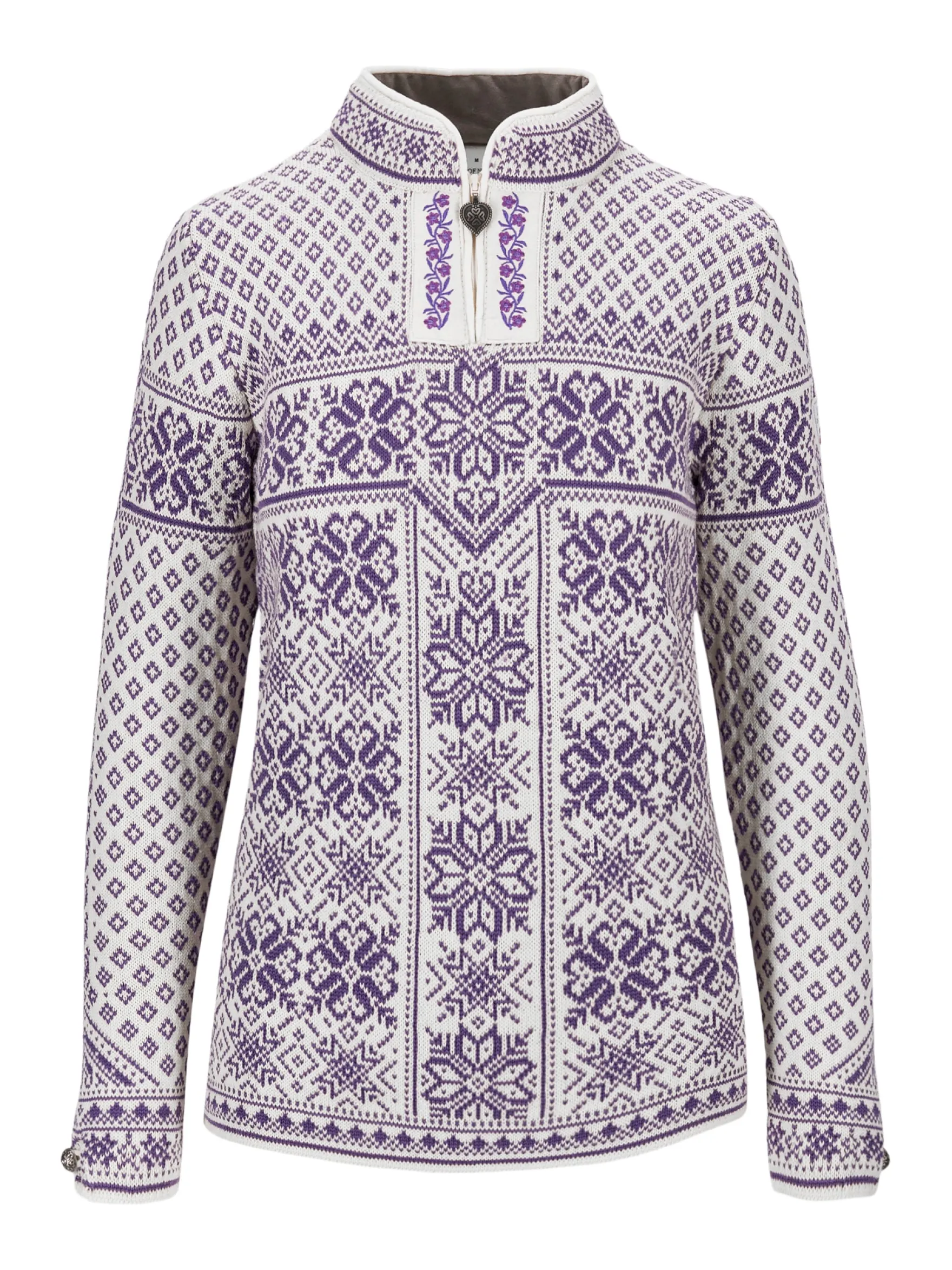 Dale of Norway Half-Zip^Peace Women's Knit Sweater Offwhite Darkpurple
