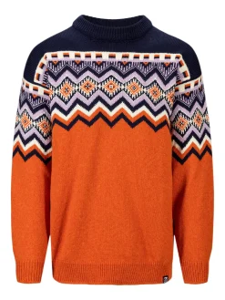 Dale of Norway Round Neck^Randaberg Men's Sweater Orange Navy Offwhite Lavender
