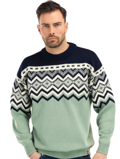 Dale of Norway Round Neck^Randaberg Men's Sweater Dustygreen Navy Offwhite