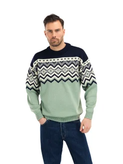 Dale of Norway Round Neck^Randaberg Men's Sweater Dustygreen Navy Offwhite