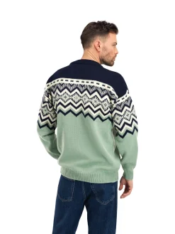 Dale of Norway Round Neck^Randaberg Men's Sweater Dustygreen Navy Offwhite