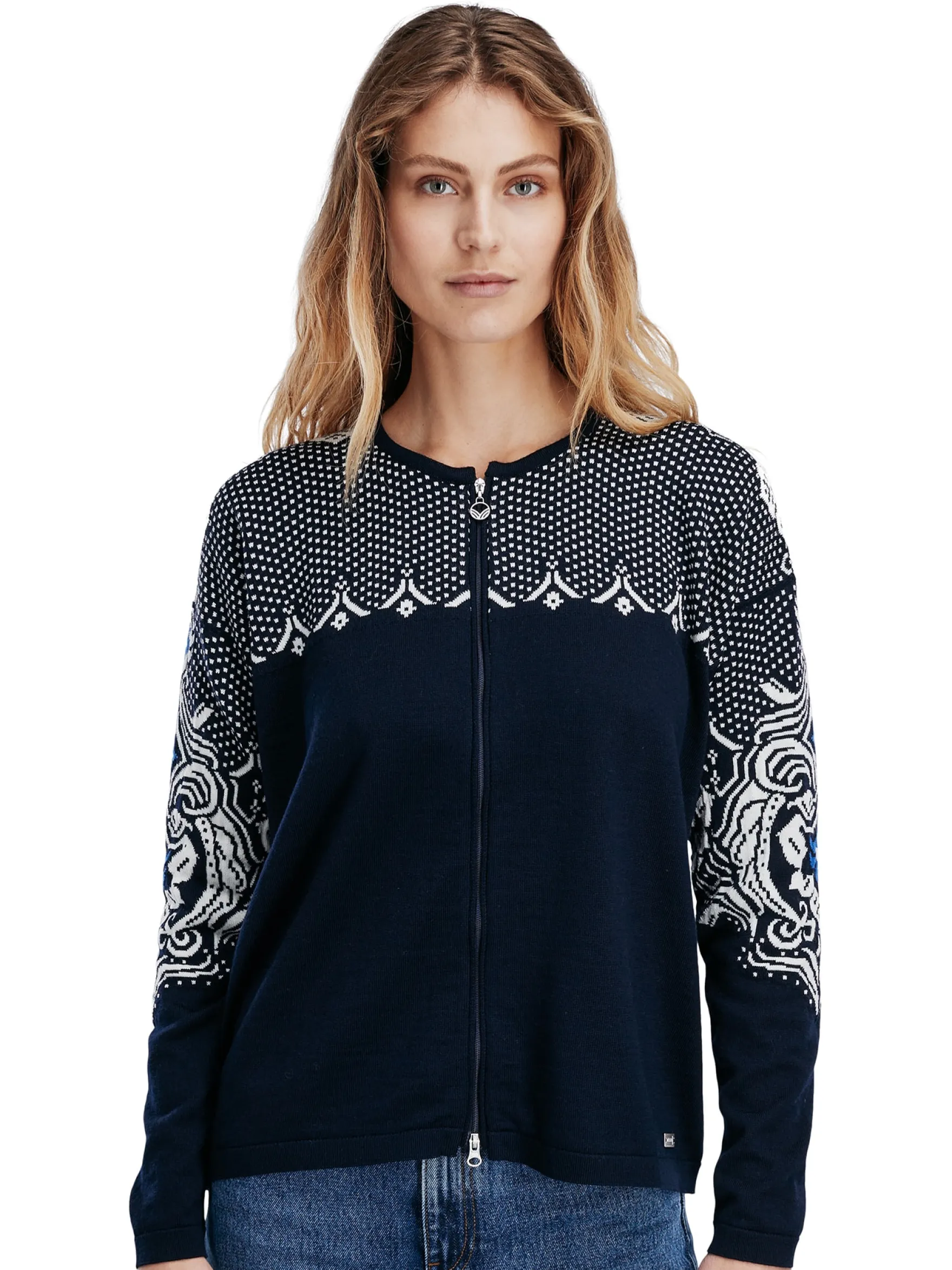 Dale of Norway Short Jackets & Cardigans^Rosendal Women's Jacket Navy Offwhite Ultramarine