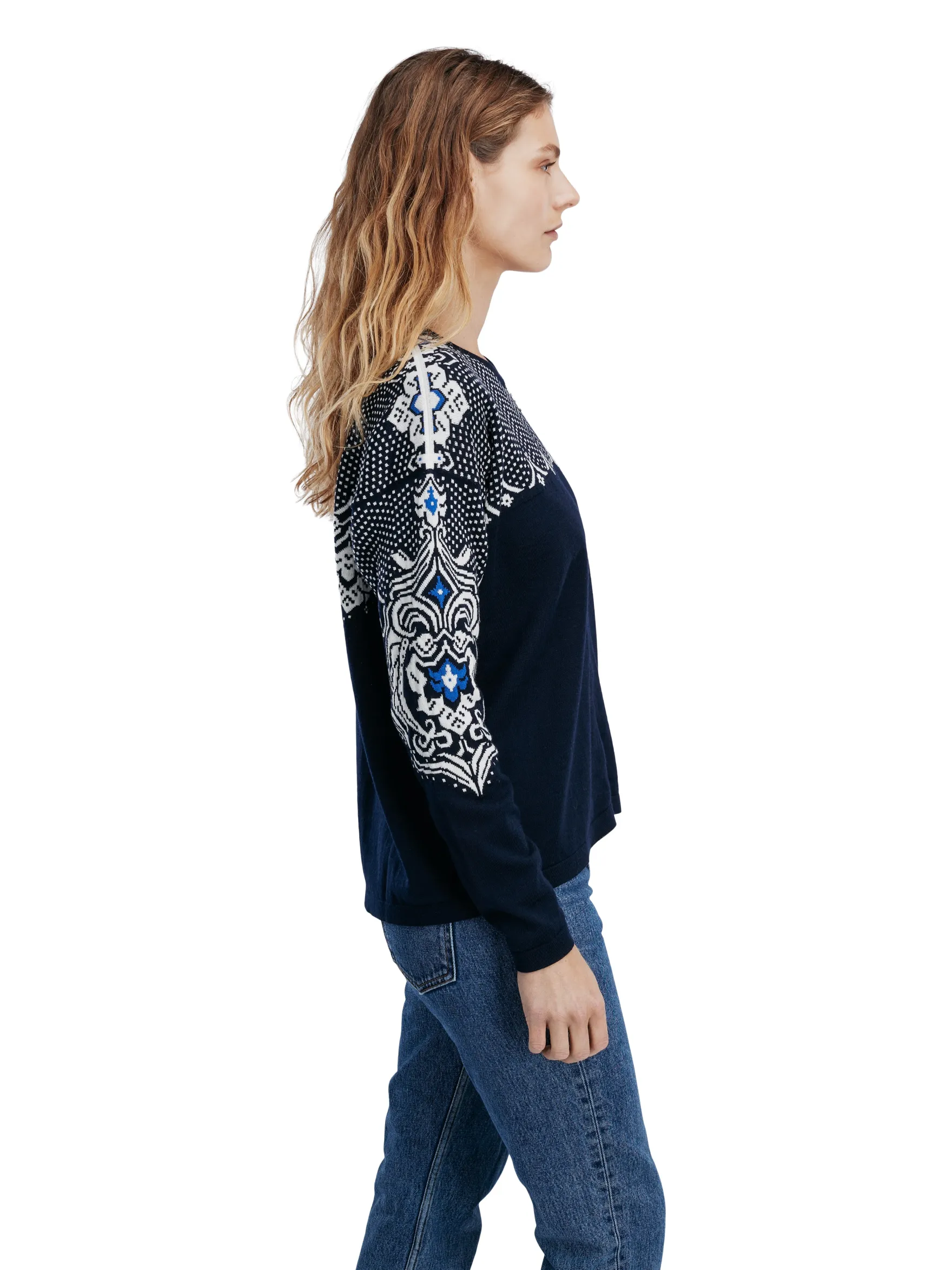 Dale of Norway Short Jackets & Cardigans^Rosendal Women's Jacket Navy Offwhite Ultramarine