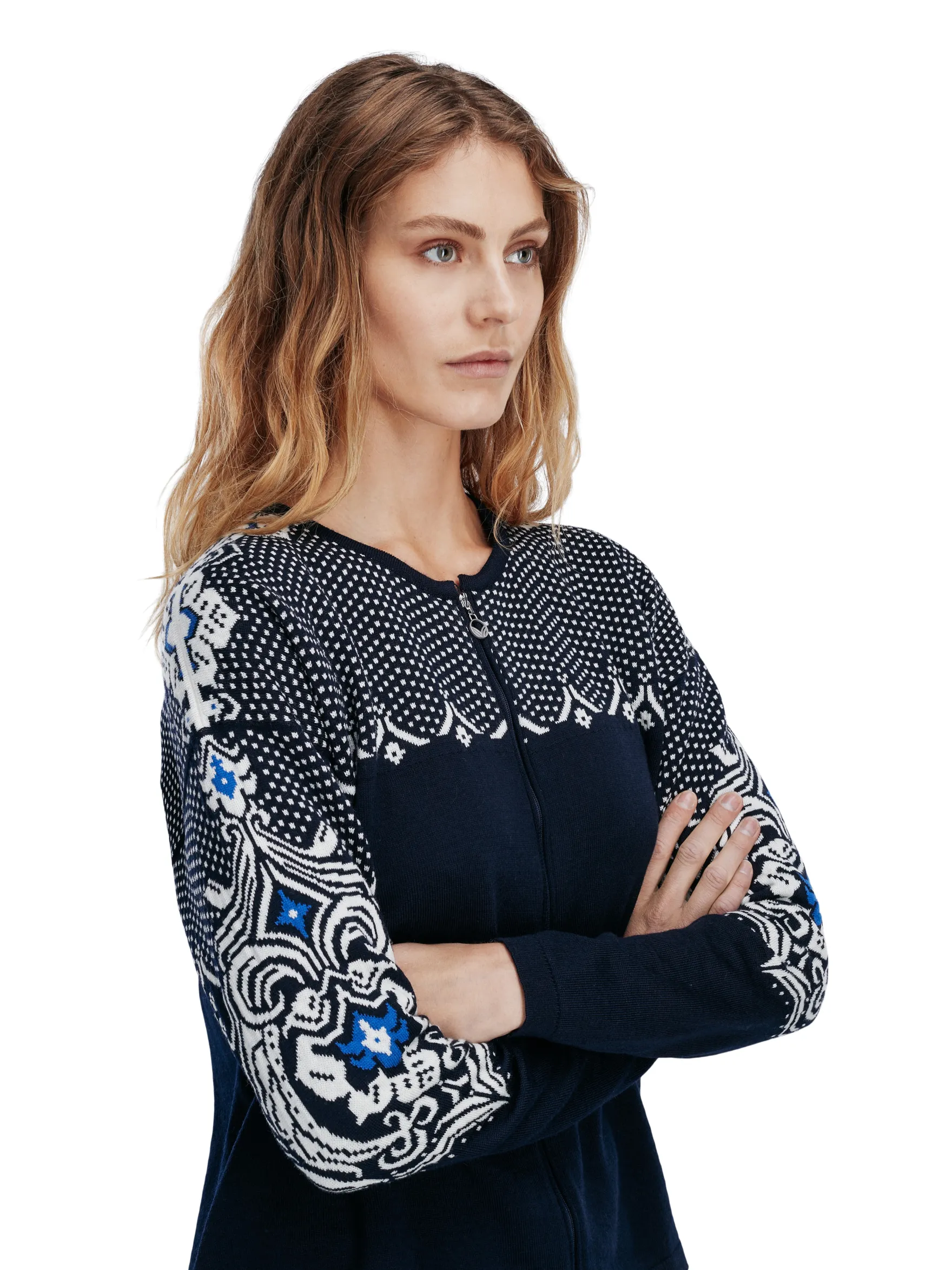 Dale of Norway Short Jackets & Cardigans^Rosendal Women's Jacket Navy Offwhite Ultramarine
