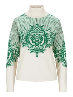 Dale of Norway Turtle-Neck^Rosendal Women's Sweater Offwhite Brightgreen