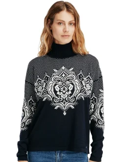 Dale of Norway Turtle-Neck^Rosendal Women's Sweater Navy Offwhite