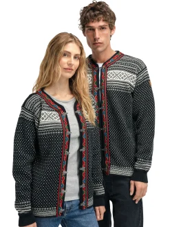 Dale of Norway Short Jackets & Cardigans^Setesdal Lusekofte Jacket - Norwegian Wool Black Offwhite