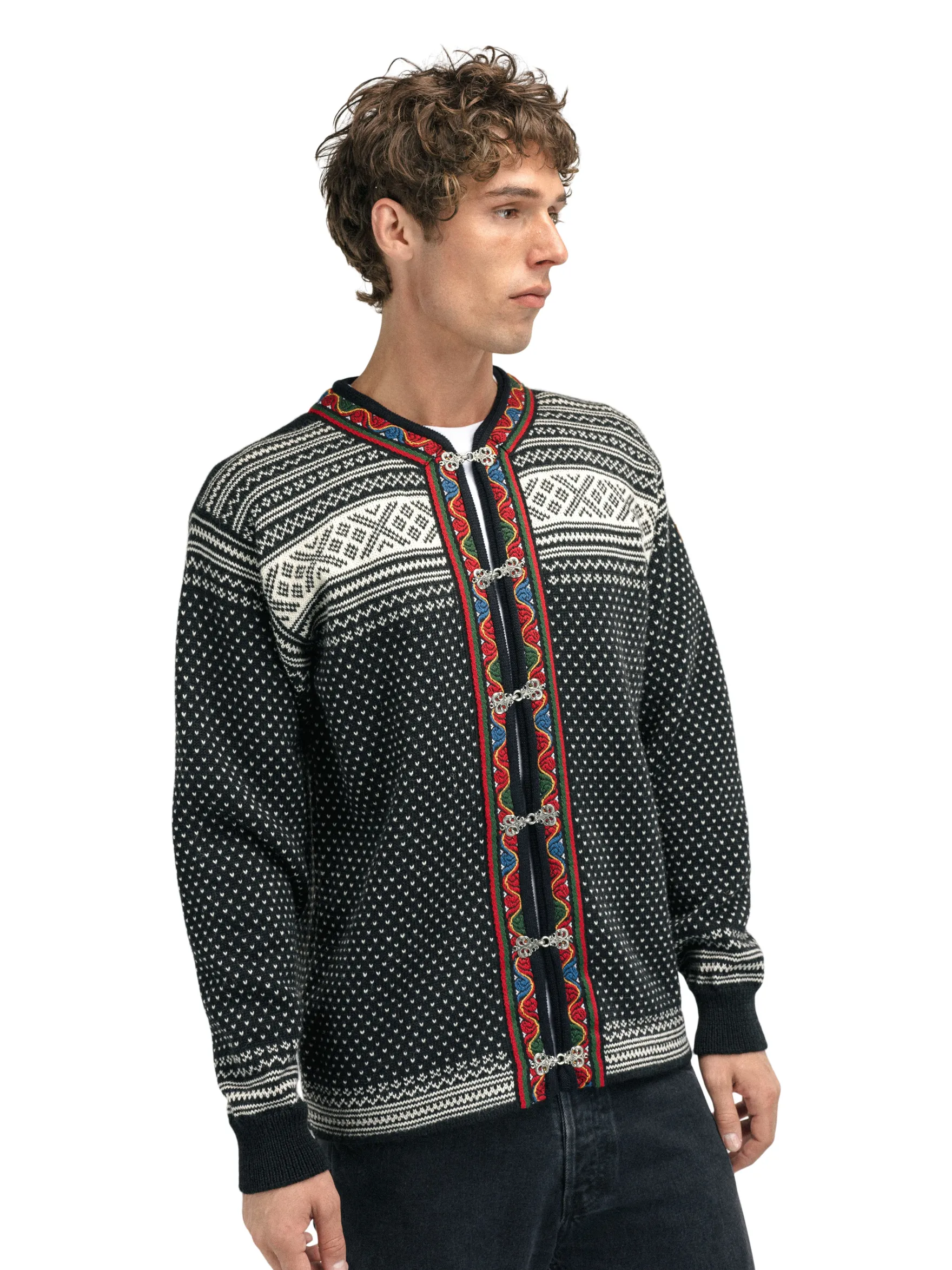 Dale of Norway Short Jackets & Cardigans^Setesdal Lusekofte Jacket - Norwegian Wool Black Offwhite