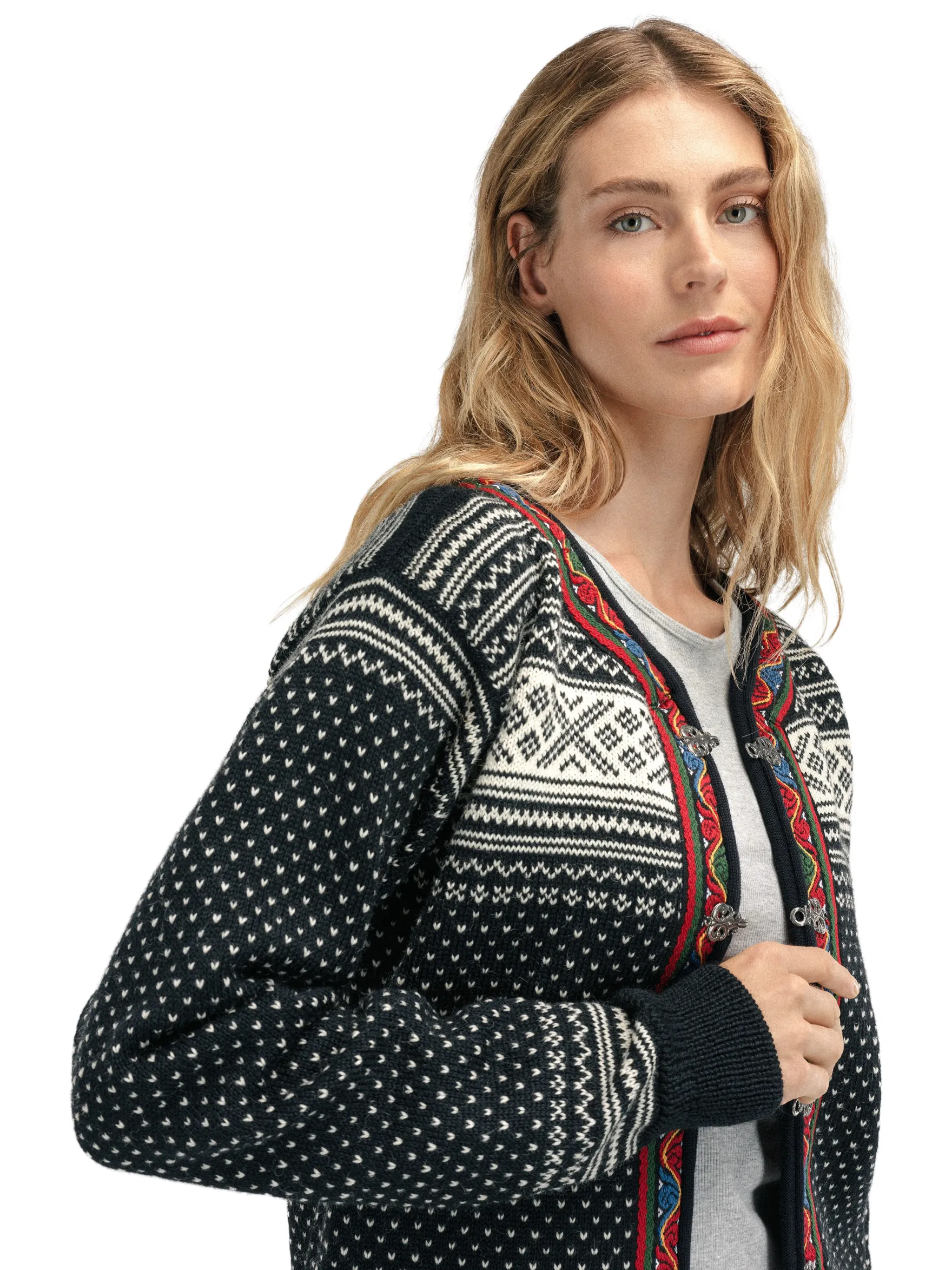 Dale of Norway Short Jackets & Cardigans^Setesdal Lusekofte Jacket - Norwegian Wool Black Offwhite