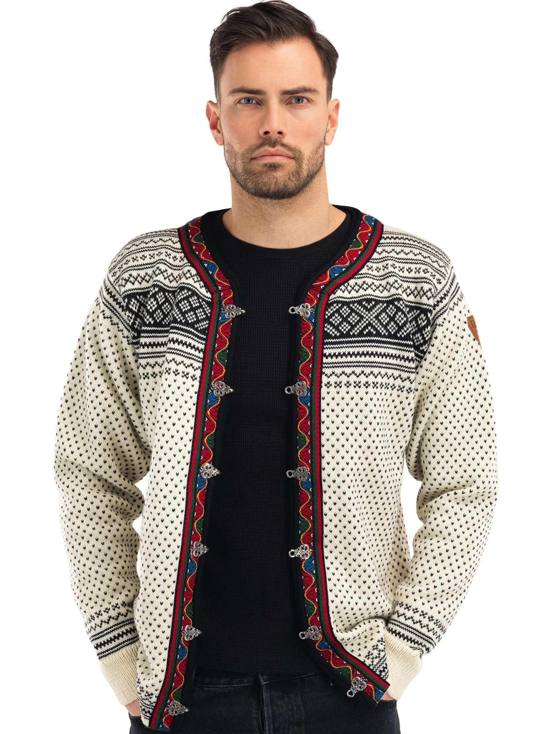 Dale of Norway Short Jackets & Cardigans^Setesdal Lusekofte Jacket - Norwegian Wool Offwhite Black