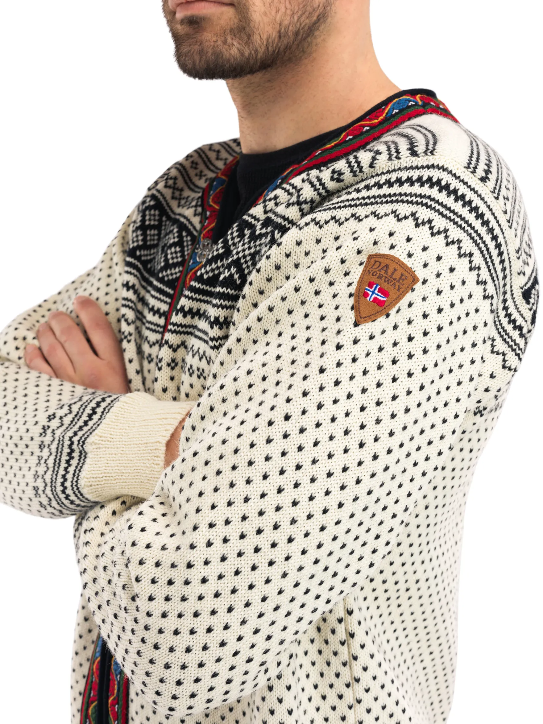 Dale of Norway Short Jackets & Cardigans^Setesdal Lusekofte Jacket - Norwegian Wool Offwhite Black