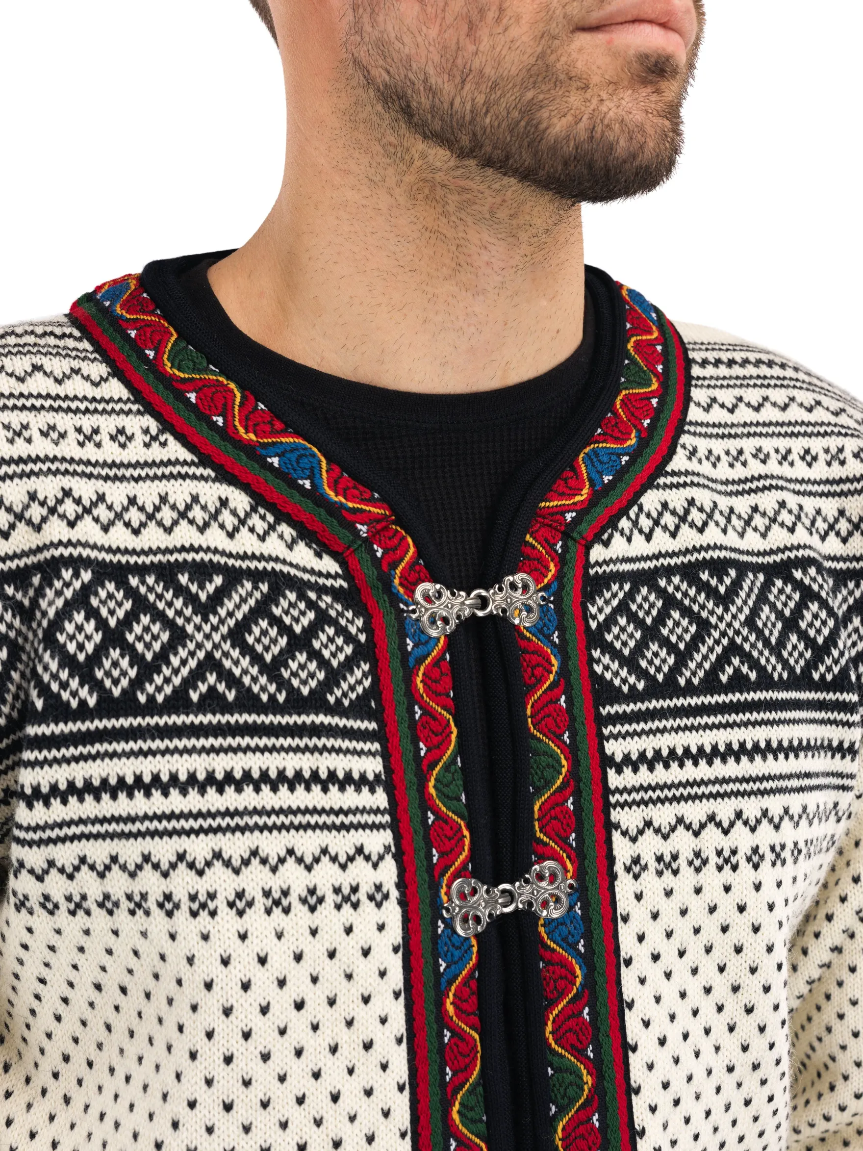 Dale of Norway Short Jackets & Cardigans^Setesdal Lusekofte Jacket - Norwegian Wool Offwhite Black