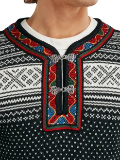Dale of Norway Half-Zip^Setesdal Sweater - Norwegian Wool Black Offwhite