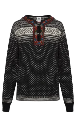 Dale of Norway Half-Zip^Setesdal Sweater - Norwegian Wool Black Offwhite
