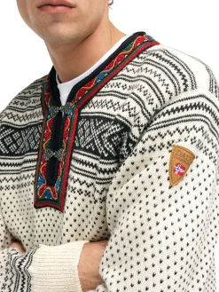Dale of Norway Half-Zip^Setesdal Sweater - Norwegian Wool Offwhite Black