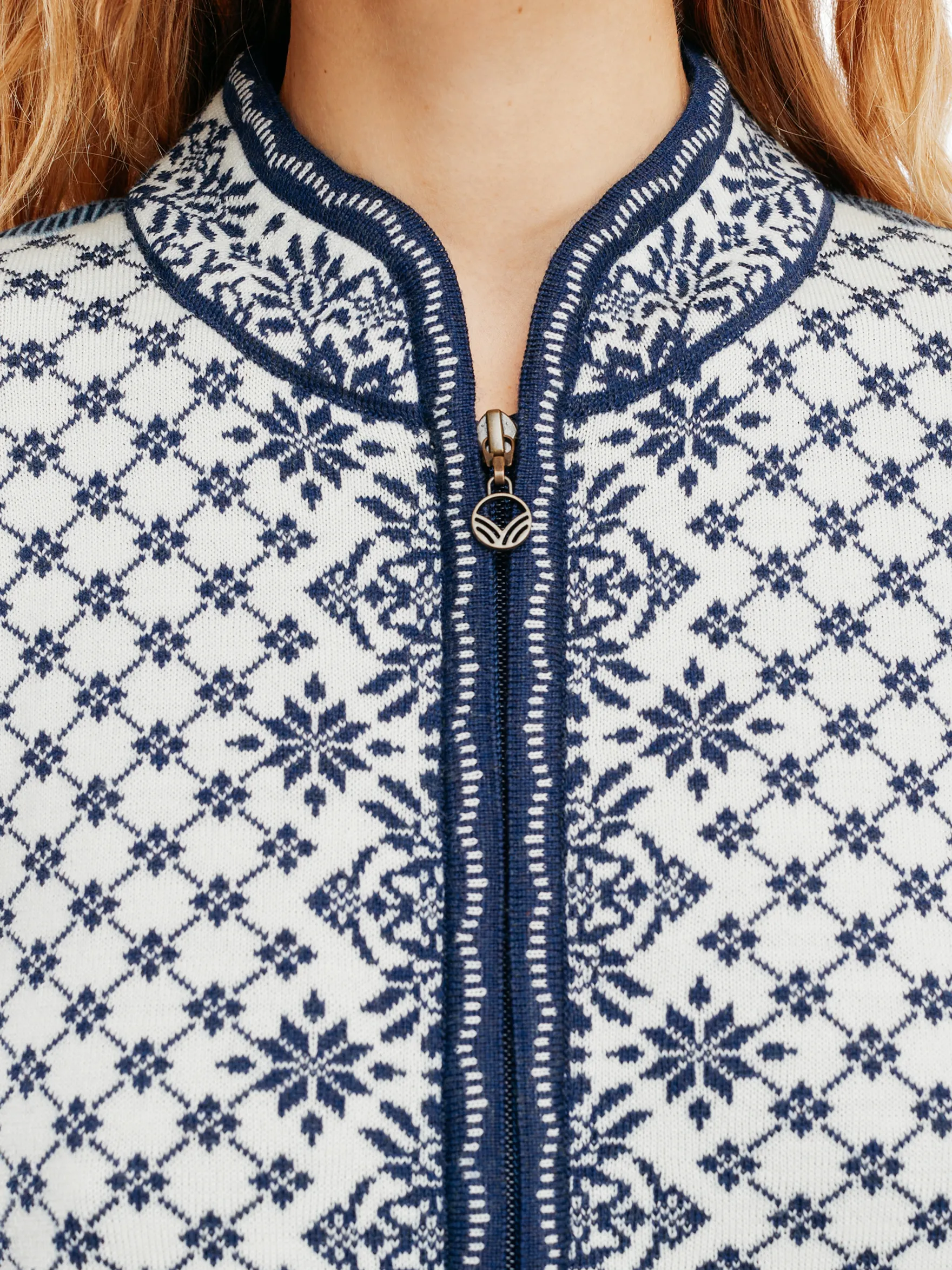 Dale of Norway Short Jackets & Cardigans^Solfrid Women's Jacket - Merino Wool Offwhite Electricstorm Navy