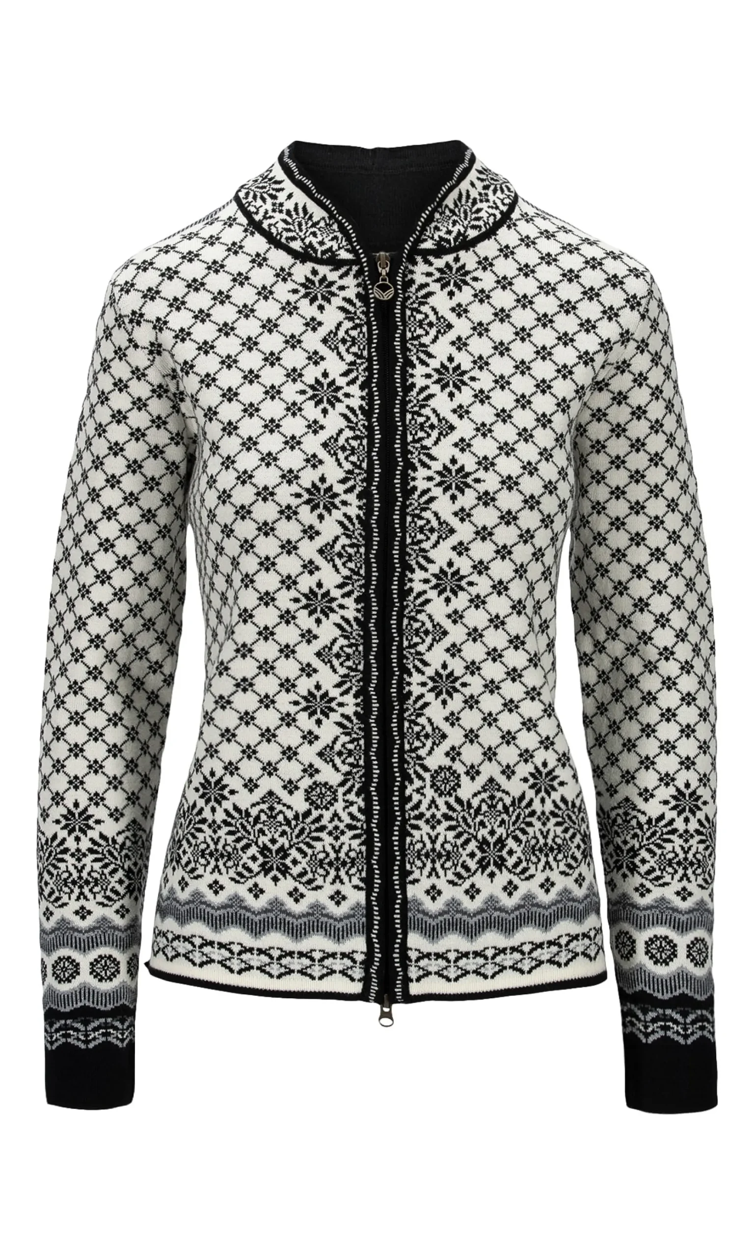 Dale of Norway Short Jackets & Cardigans^Solfrid Women's Jacket - Merino Wool Off White Black Schiefer Grau