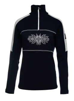 Dale of Norway Next-To-Skin^Spirit Basic Women's Sweater - Superfine Merino Navy Offwhite
