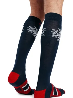 Dale of Norway Socks^Spirit Wool Socks High Navy Raspberry Offwhite