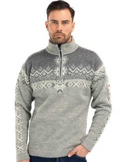 Dale of Norway Half-Zip^140Th Anniversary Men's Sweater - Norwegian Wool Lightcharcoal Smoke Offwhite