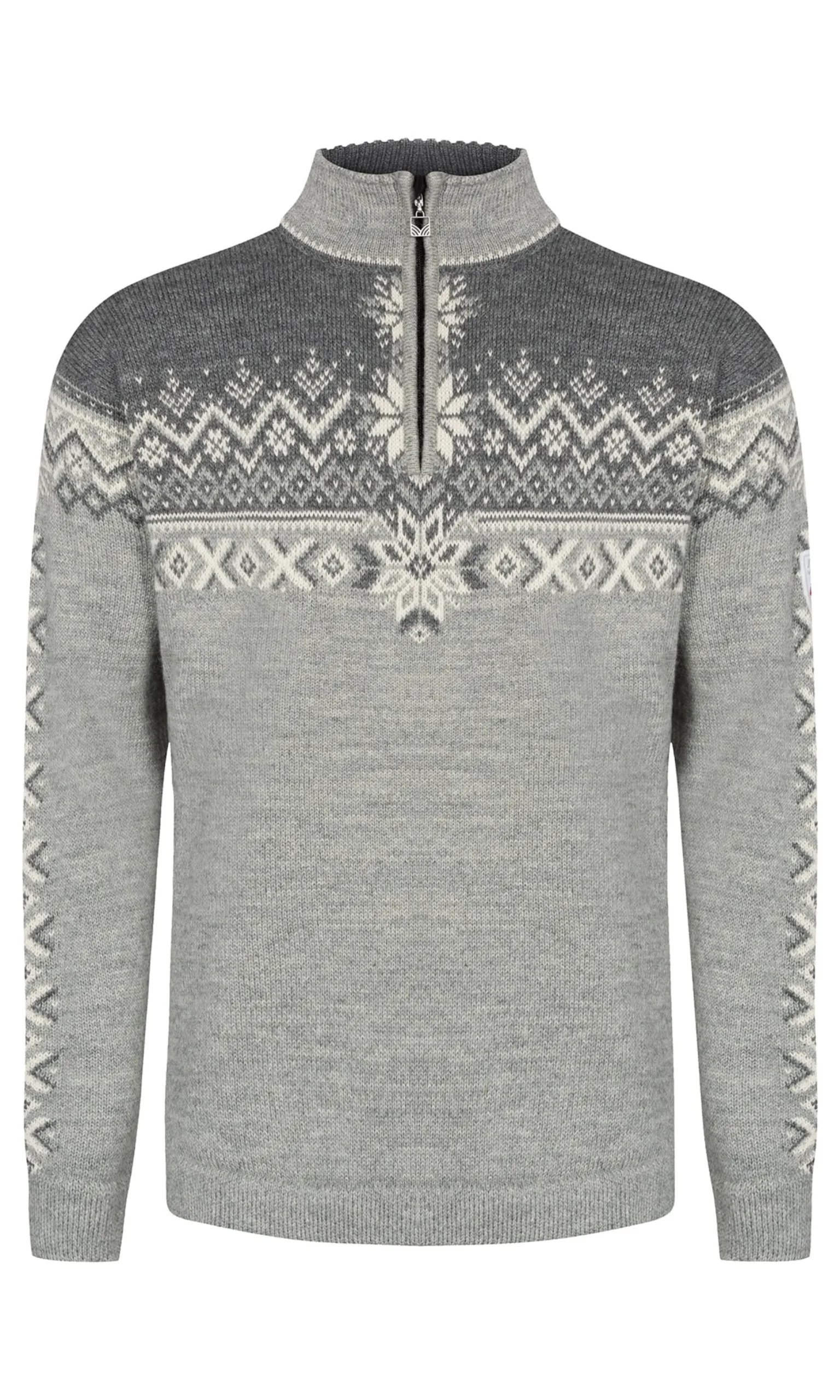 Dale of Norway Half-Zip^140Th Anniversary Men's Sweater - Norwegian Wool Lightcharcoal Smoke Offwhite