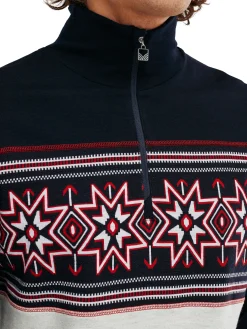 Dale of Norway Next-To-Skin^Tindefjell Basic Men's Merino Wool Basic Sweater Navy Offwhite Raspberry