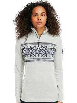 Dale of Norway Next-To-Skin^Tindefjell Basic Women's Merino Wool Basic Sweater Offwhite Navy Smoke