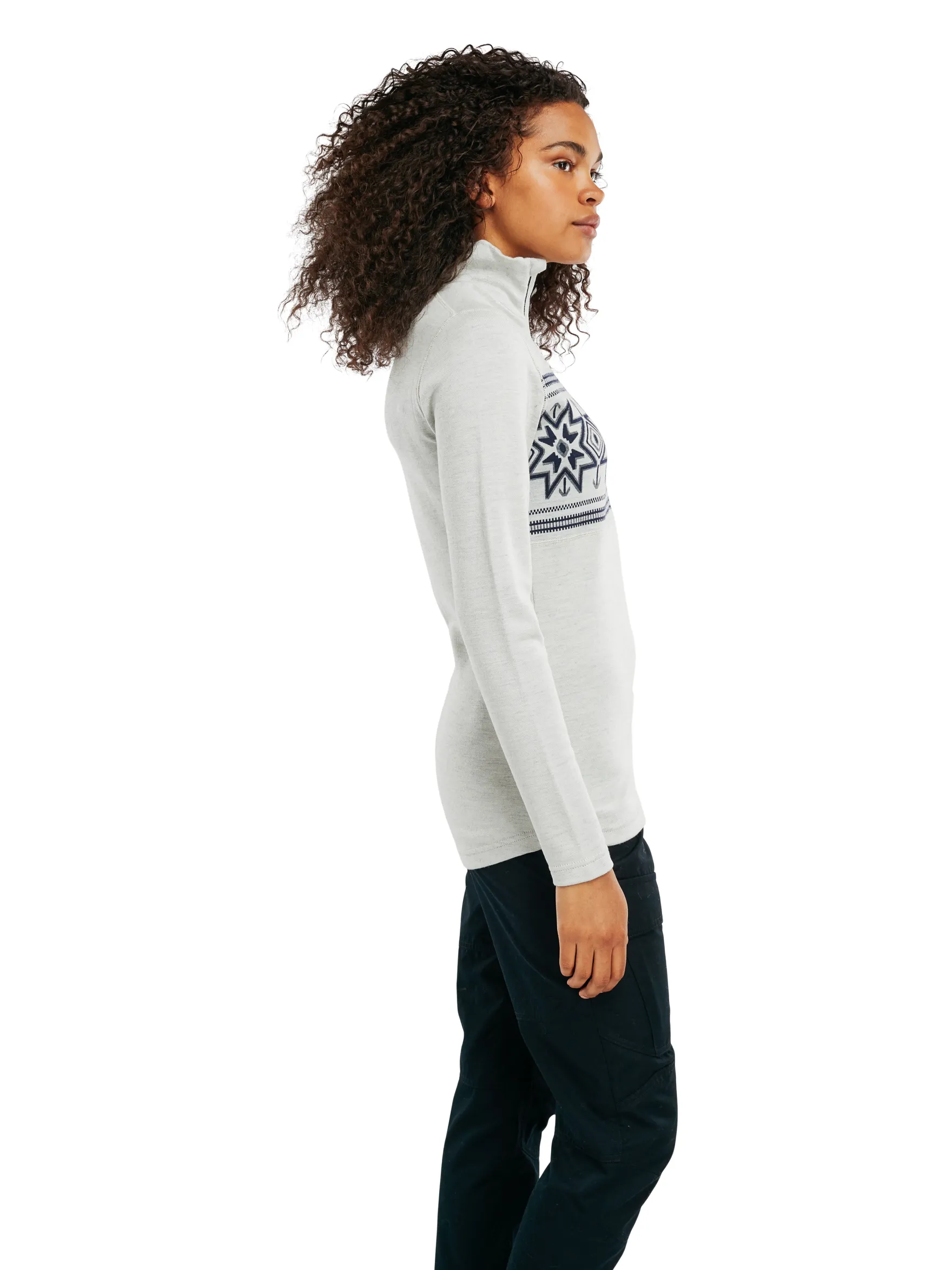 Dale of Norway Next-To-Skin^Tindefjell Basic Women's Merino Wool Basic Sweater Offwhite Navy Smoke