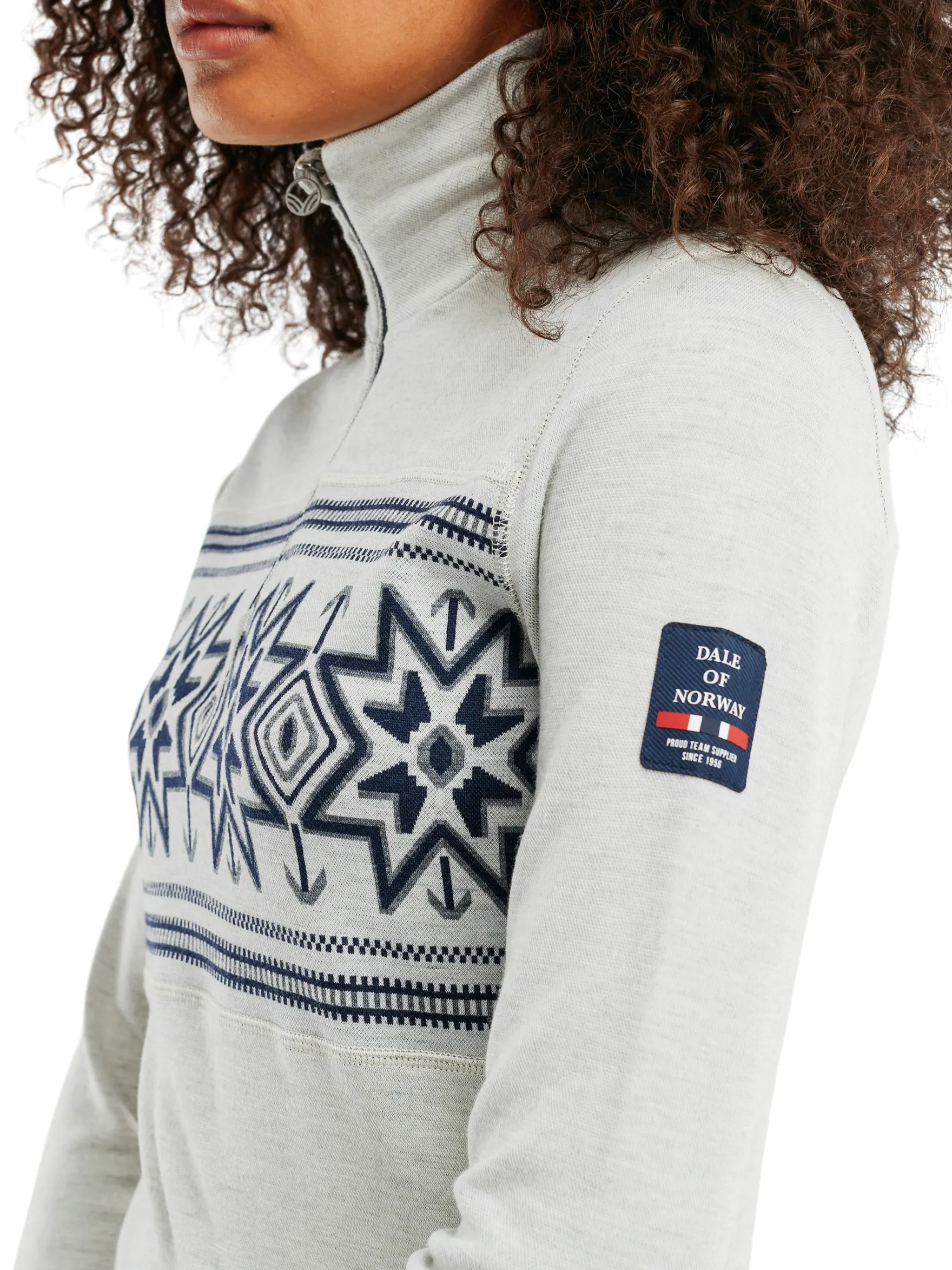 Dale of Norway Next-To-Skin^Tindefjell Basic Women's Merino Wool Basic Sweater Offwhite Navy Smoke