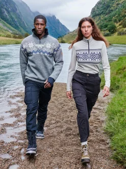 Dale of Norway Next-To-Skin^Tindefjell Basic Women's Merino Wool Basic Sweater Offwhite Navy Smoke