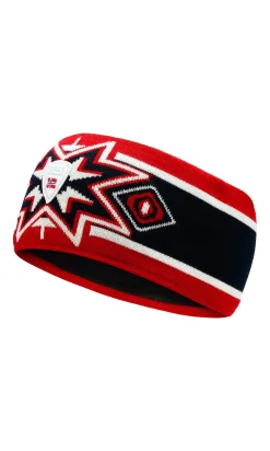 Dale of Norway Headbands^Tindefjell Unisex Merino Wool Headband Navy Raspberry Offwhite