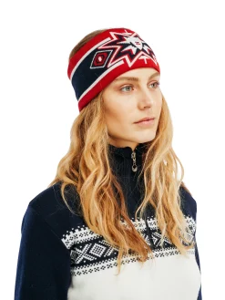 Dale of Norway Headbands^Tindefjell Unisex Merino Wool Headband Navy Raspberry Offwhite