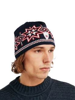 Dale of Norway Hats^Tindefjell Unisex Merino Wool Hat Navy Offwhite Raspberry