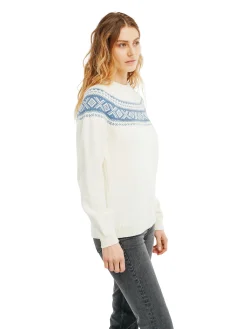 Dale of Norway Round Neck^Vagsoy Women's Wool Sweater Offwhite Blueshadow