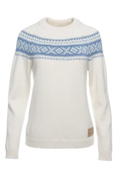 Dale of Norway Round Neck^Vagsoy Women's Wool Sweater Offwhite Blueshadow
