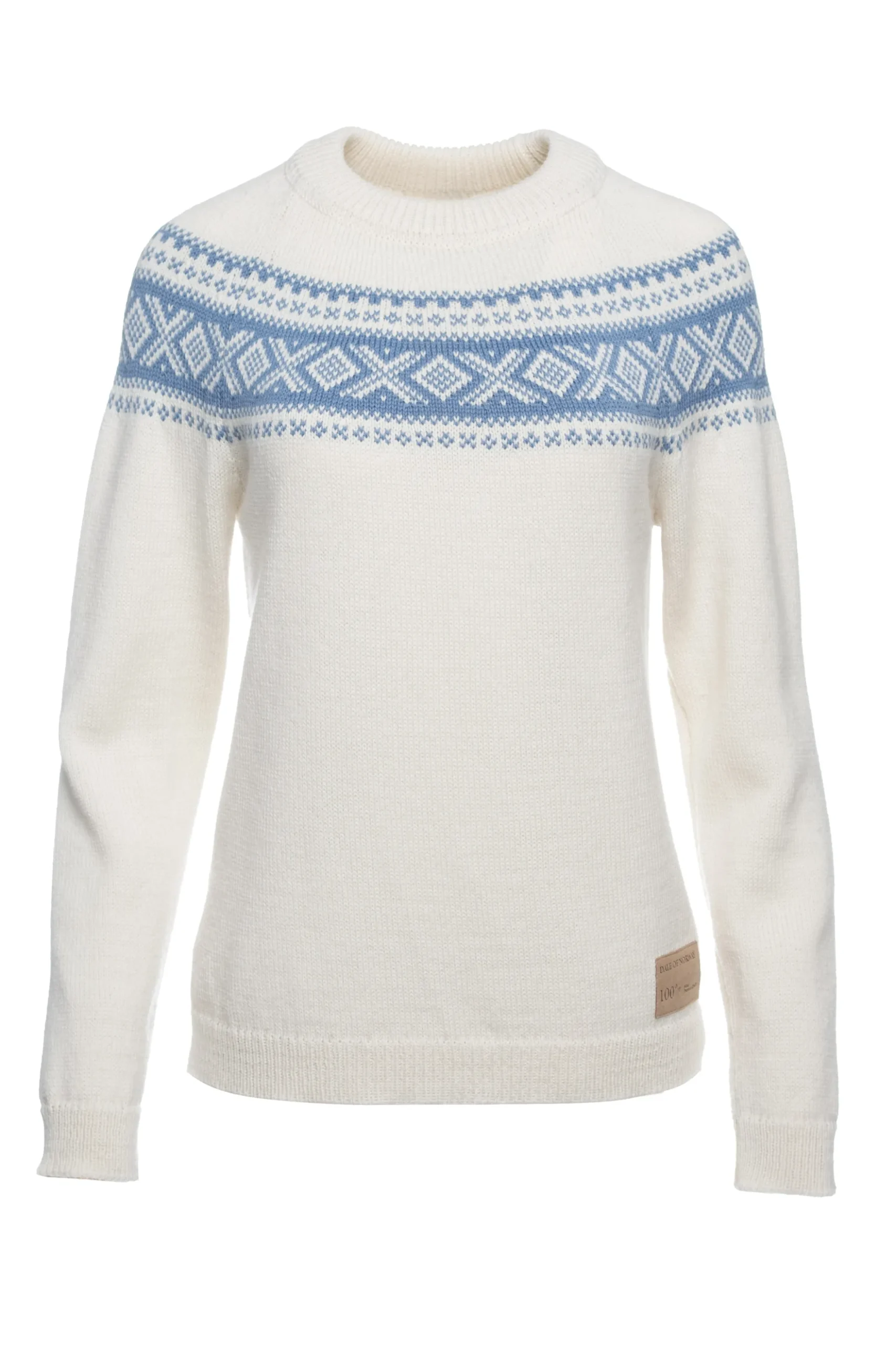 Dale of Norway Round Neck^Vagsoy Women's Wool Sweater Offwhite Blueshadow