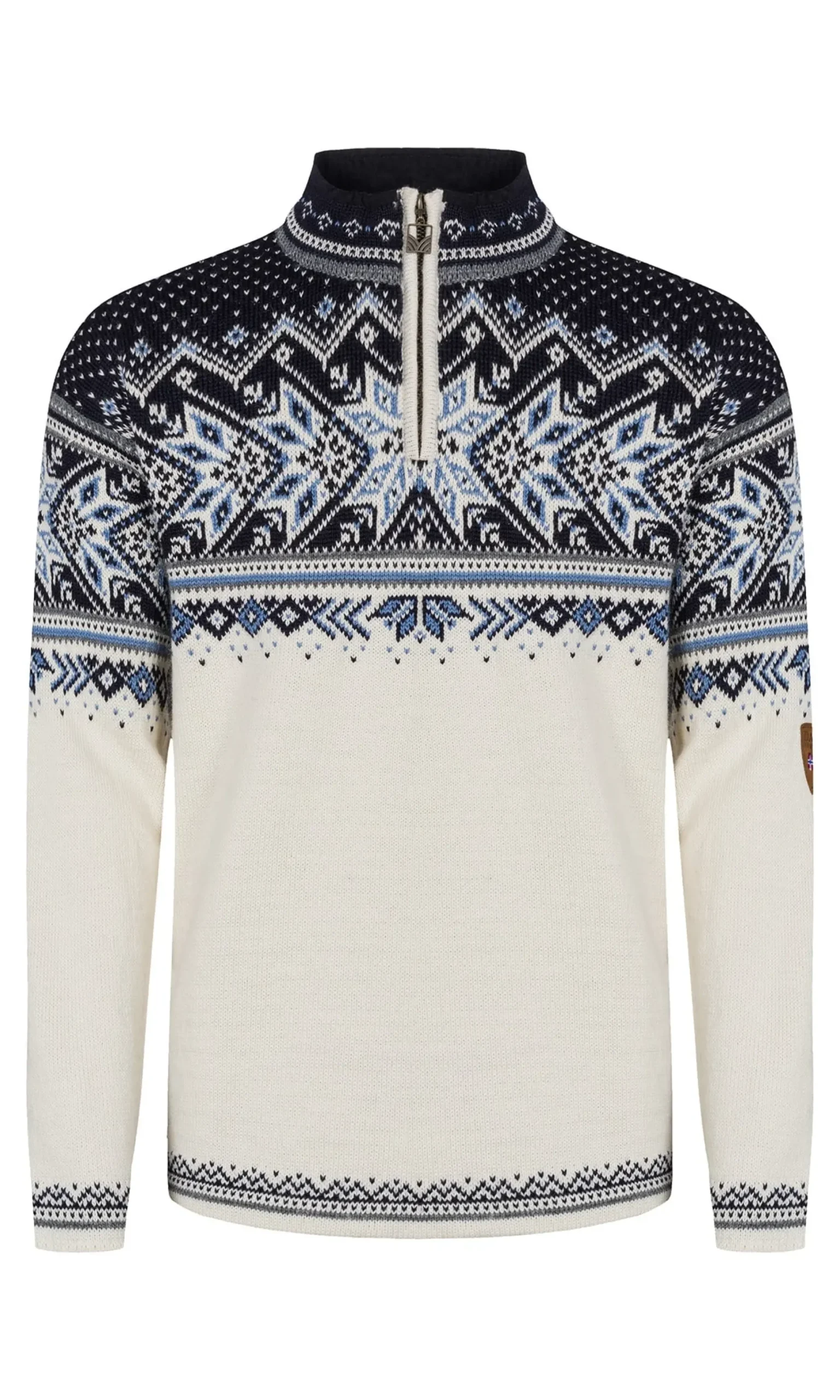 Dale of Norway Half-Zip^Vail Men's Sweater - Norwegian Wool Offwhite Smoke Midnightnavy